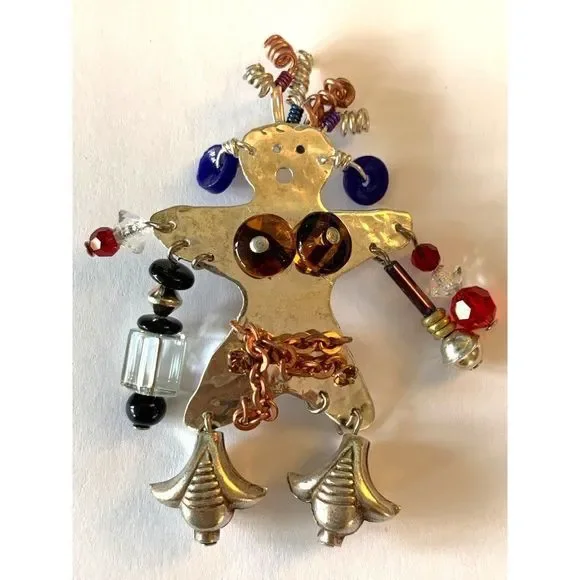 Women’s VSC Sterling Silver Dancer Tribal Hula Brooch 2.5" 6029 Hawaii - Picture 6 of 6